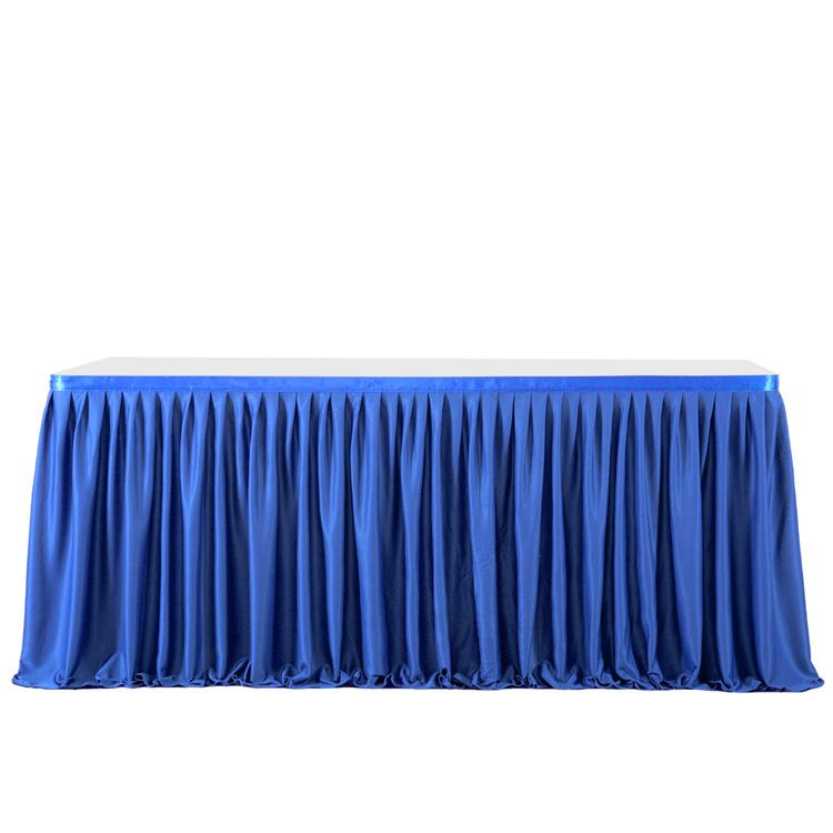 Party Solid Color Table Skirt Birthday Pleated Dessert Tablecloth Cover Wedding Festive Table Skirt Home Ruffle Edge Table Skirt