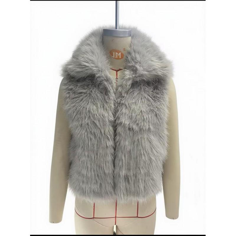 Fashion Trend Elegant Versatile Multi-color Casual Street Faux Fur Vest Women