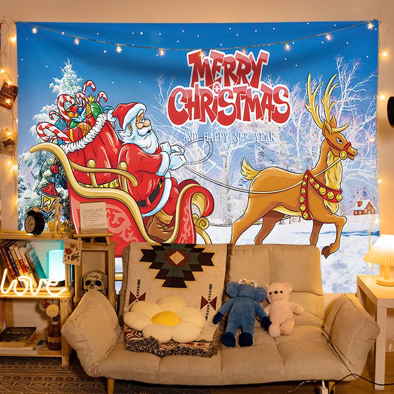 European Christmas Festival Hanging Cloth - Fresh Party Background Decor