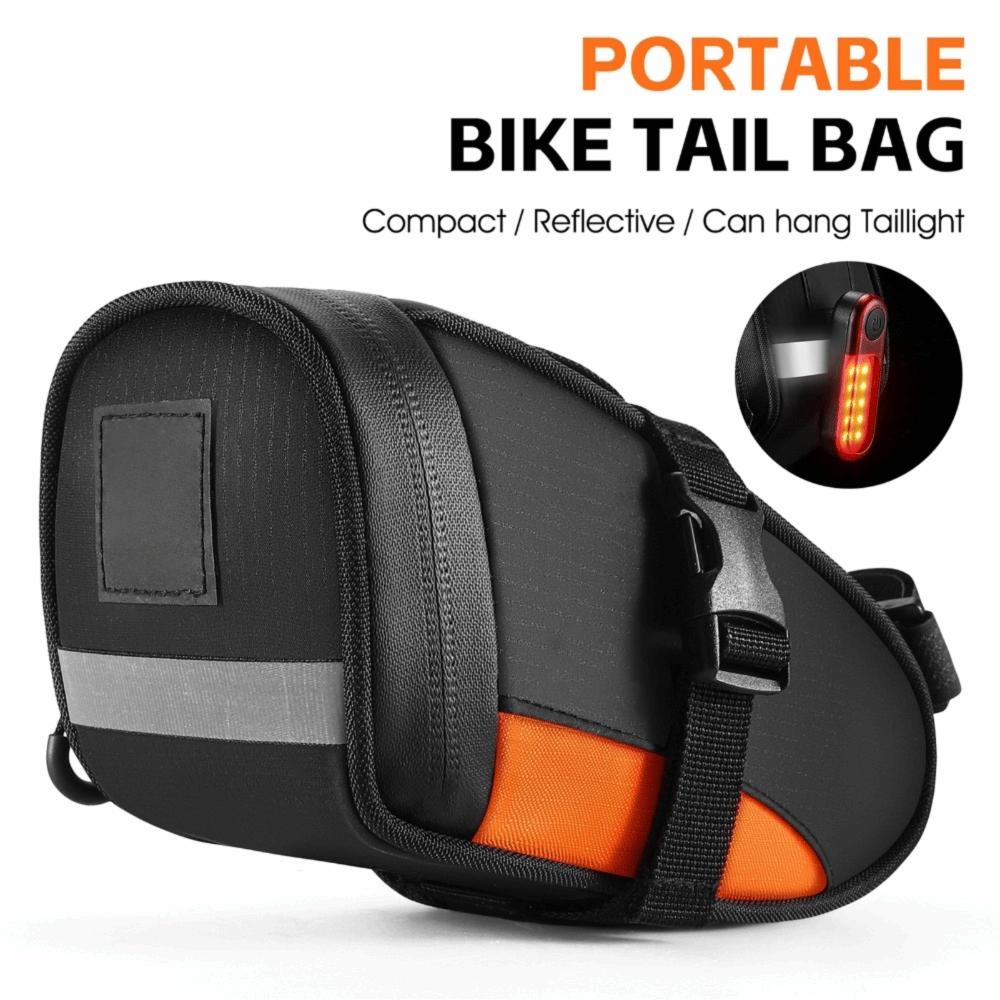 1.2L Capacity Cycling Tail Bag with Reflective Cycle Storage Bag for Mountain & Road Bike