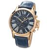 Salvatore Marra Quartz Business Blue Leather Watch Cloth PGBL Men's Watch, Casual, Style, Analog, Strap, Included,