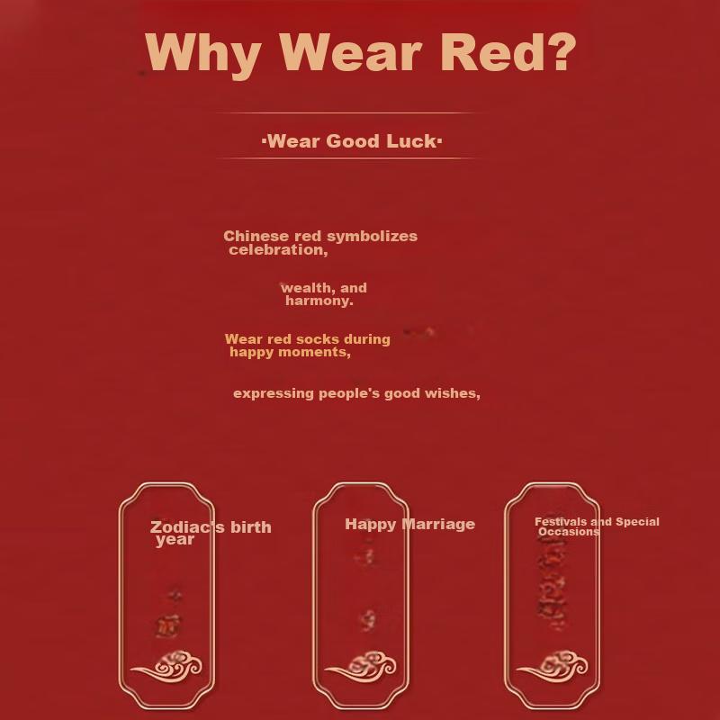 Langsha Zodiac Year Red Socks for Women, Horse Year Pure Cotton 10A Antibacterial Wedding Festive Chinese New Year Bright Red Mid-Calf All Cotto
