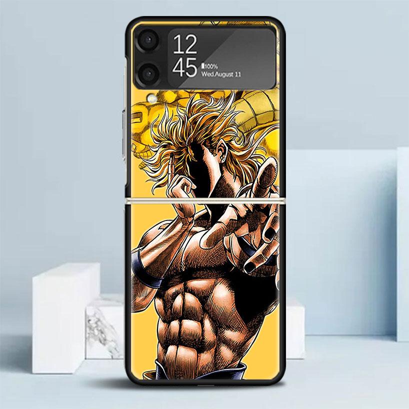 JoJo Adventure Дио Диего Брандо Черный Чехол для Samsung Galaxy Z Flip 7 6 5 4 3 5G Чехол для Телефона Flip7 Flip6 Flip5 Flip4 Flip3 Patt