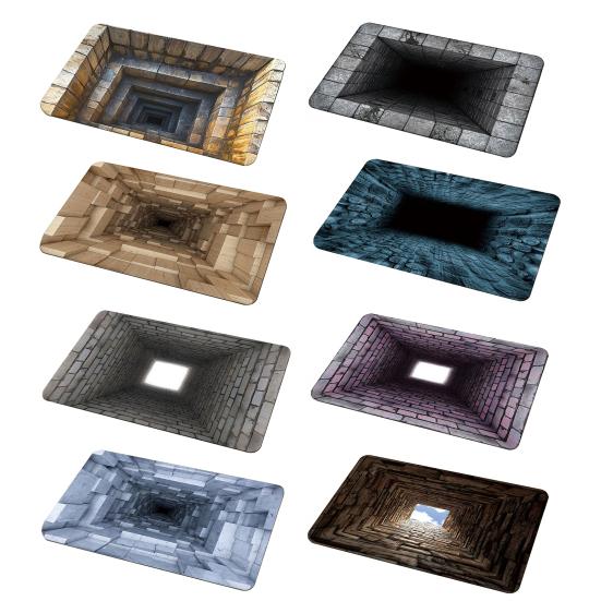 3D Ковер Бездна Визуальная Иллюзия Люка Нескользящий Впитывающий Коврик Оптическая Иллюзия Глубины Напольный Коврик для Дома Прихожей Гостиной Игровой Комнаты