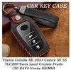 Leather Key Case Cover Shell For Toyota Corolla SE 2023 Camry 50 55 TLC200 Yaris Land Cruiser Prado150 RAV4 Venza SIENNA