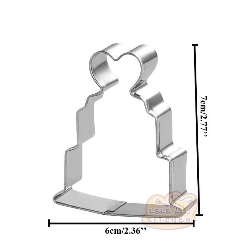 Wedding Dress Metal Cookie Cutters Couple Fondant Cake Decor Princess Cupcake Chocolate Biscuit Mould Patisserie Reposteria