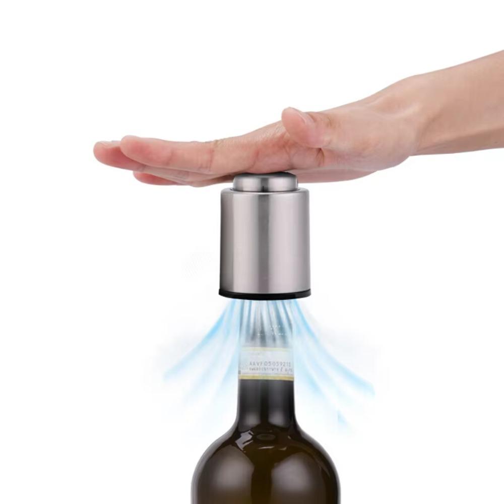 Stainless Steel Wine Bottle Stoppers Press Type Wine Corks High-end Wine Preserver  Home