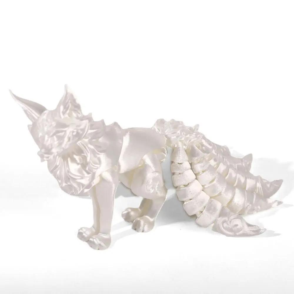 PLA 3D-печатная модель лисы, многосуставная, подвижная фигурка лисы, разноцветная, шарнирная фигурка животного, настольное украшение