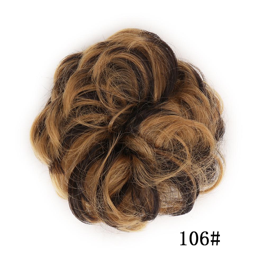 Messy Scrunchies Synthetic Hair Bun With Elastic Band Natural Fake Hair Tie Pieces Ponytail Colored Black Purple Pink Green Gray For Woman Chignon