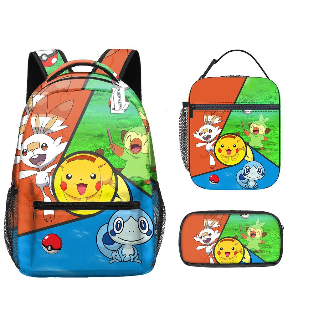 Pet Elf Pikachu Cartoon Animation School Bag Pokémon Children'S Backpack Lunch Bag