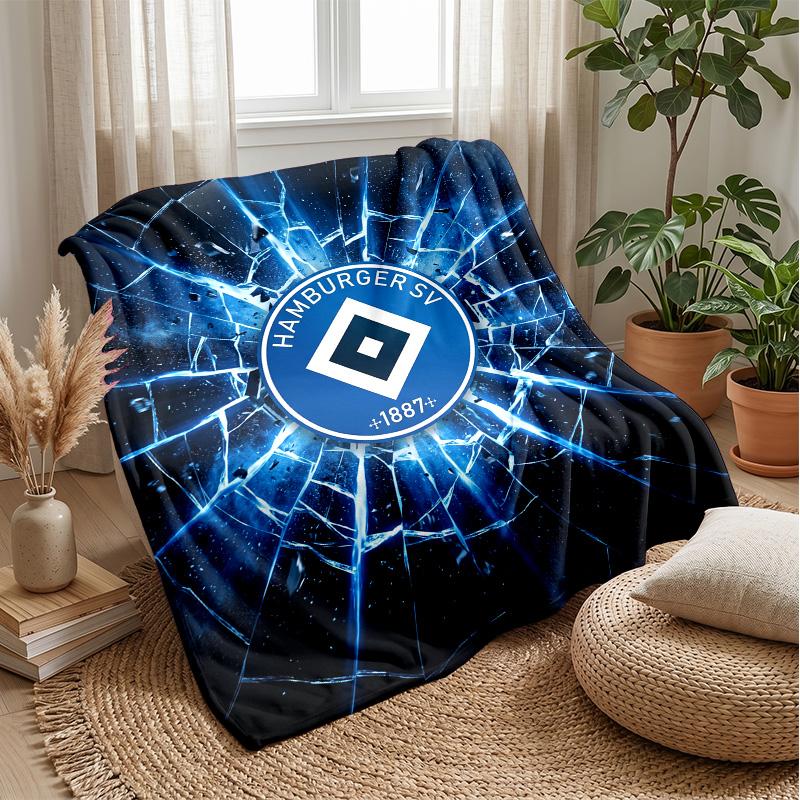 Hamburger SV Football Print Flannel Blanket, Soft Warm Lightweight Throw Blanket for Sofa Bed Camping