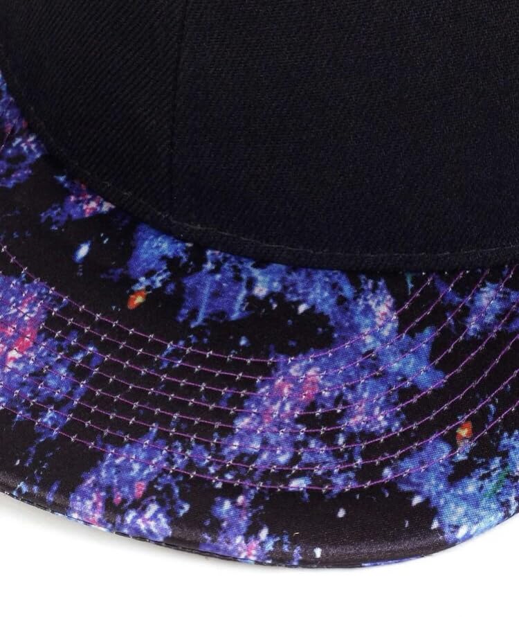 Sproutsy Men's Stylish Graphic Hip Hop Cosmo Cap, Unisex, Space Design, Purple and Black