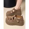 Mary Jane Single Shoes Bag Head Sandals Women's New Spring and Summer Platform Heightening Shoes Hollow Hole Shoes