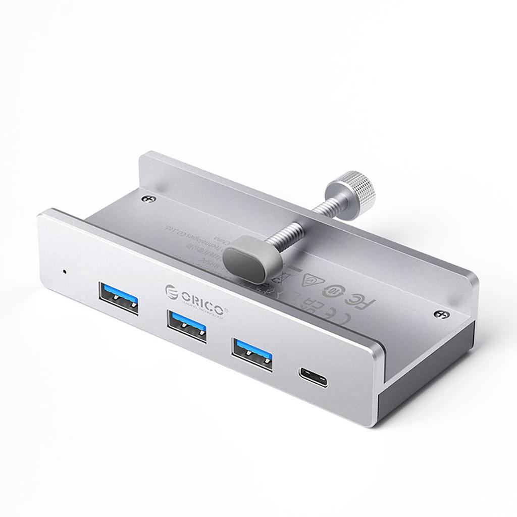 MH4PC Clamp-Mounted USB-C / USB-A USB-C Hub - Silver