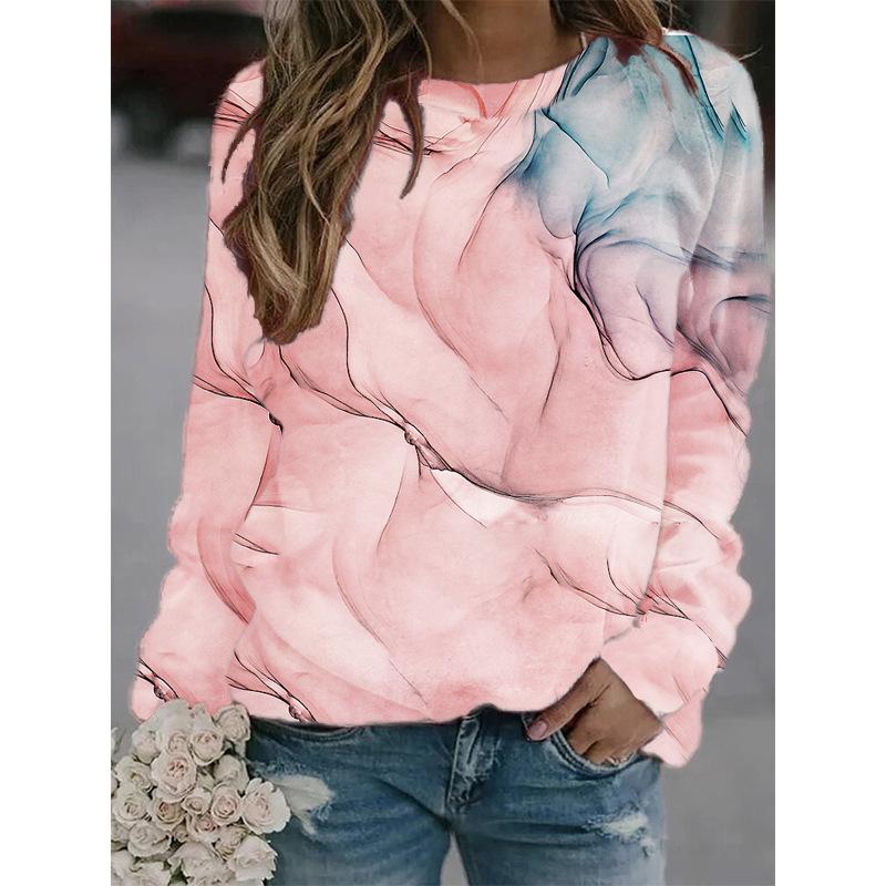 Marbling 3D Print Hoodie Women Y2k Hoodies Streetwear Sweatshirts Oversized O-Neck Pullovers Harajuku Tops Femme Woman Clothing