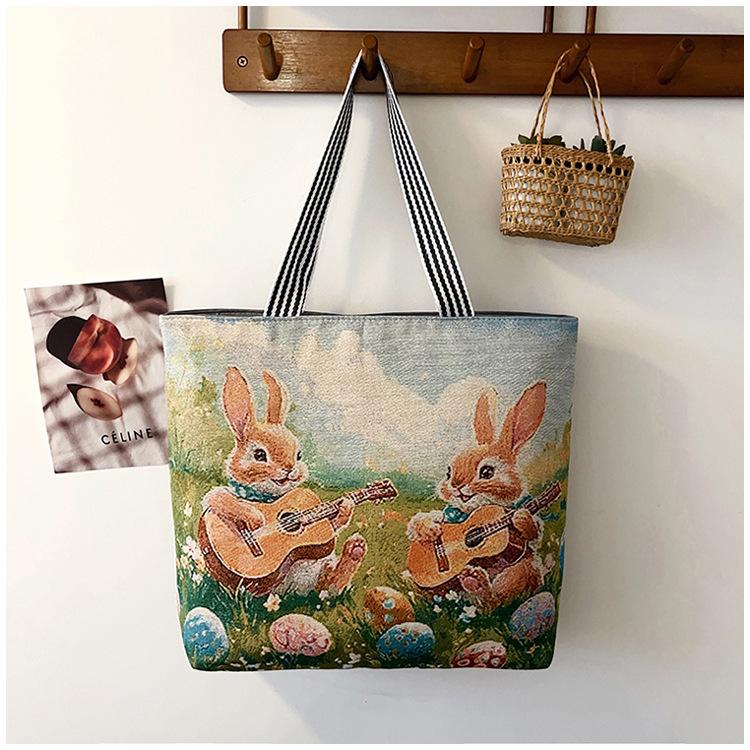 Этническая холщовая сумка через плечо с павлином - Женская модная сумка-тоут большой вместимости