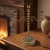 Candlestick Holder with Scrollwork Tabletop Taper Candle Metal Candelabra