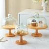 Transparent Wooden Cake Stand Glass Cover Cake Display Stand Cheese Stand Butter Box  Afternoon Tea