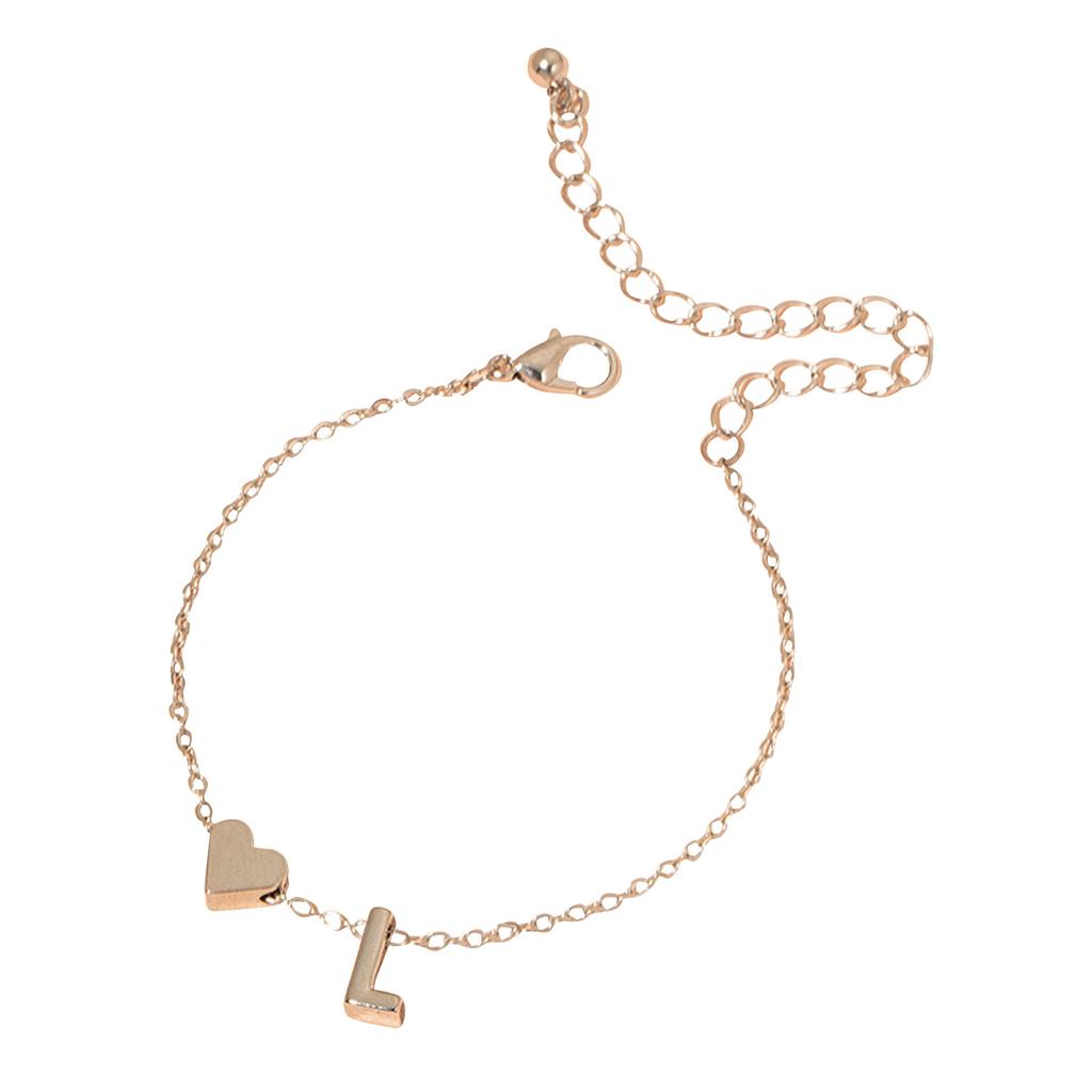 Initial Heart Bracelet Heart Letter Bracelet Personalized Monogram Bracelet 1 Pc