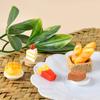 1Set 1:12 Dollhouse Miniature Cake Bread Egg Tart Teapot Basket Tray Breakfast Food Model Kitchen Decor Kid Pretend Play Toy