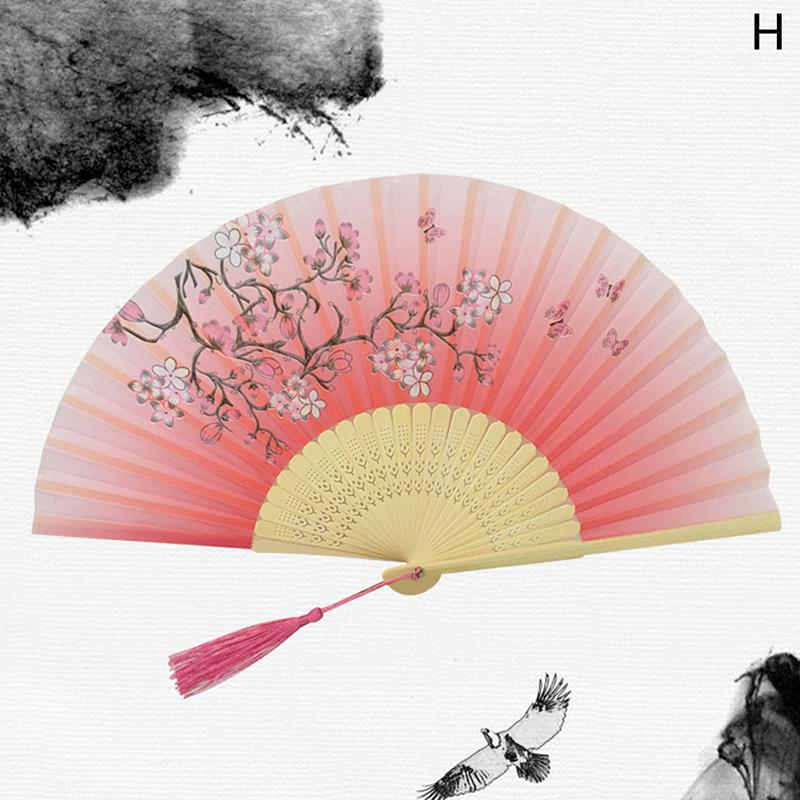 Винтажный складной веер в китайском стиле, бамбуковый ручной веер, классический классический деревянный хвостовик