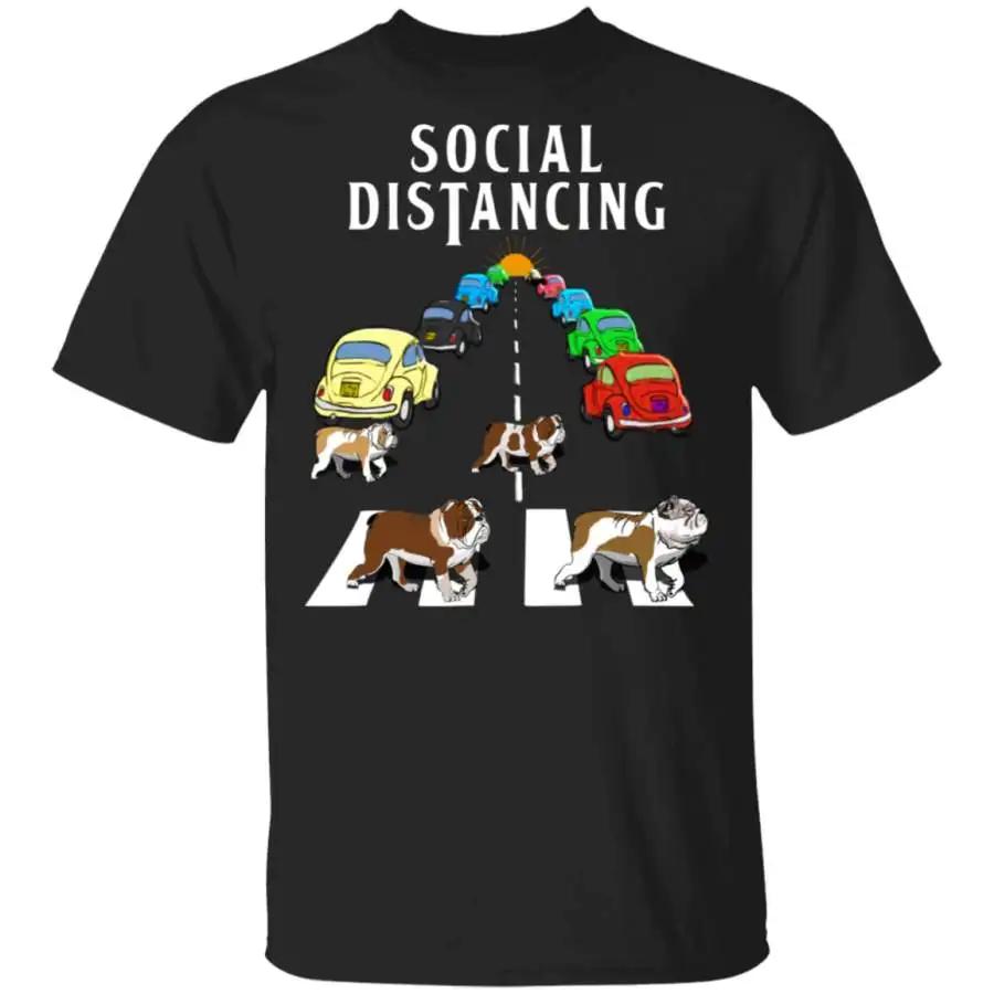 Funny Bulldog Walk Abbey Road Social Distancing TShirt Gift For Bulldog Lover Summer Cotton Short Sleeve ONeck Unisex T Shirt