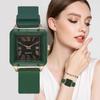 Women's Quartz Wristwatches Square Ladies Fashion Green Clock Top Luxury Gifts Watches for Wife, Family, Friend