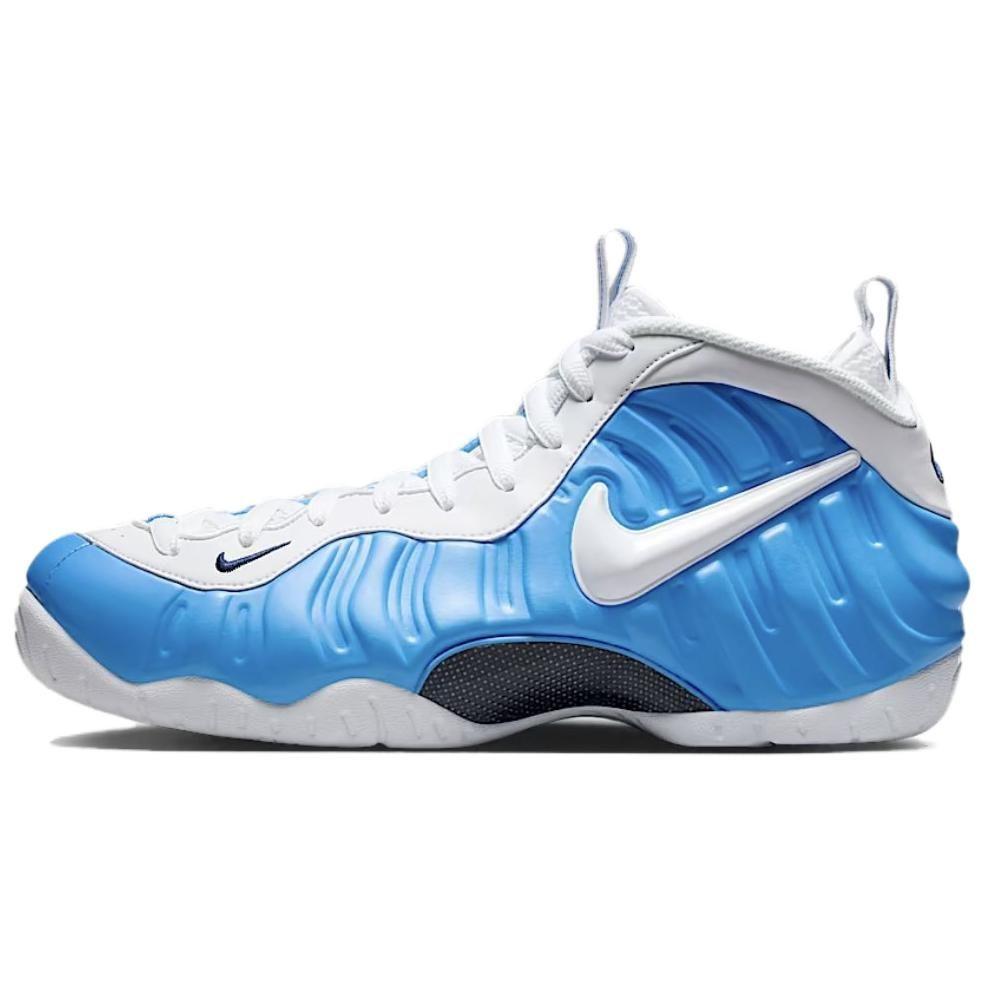 Nike Foamposite Pro Устойчивые к скольжению и истиранию Высокие Баскетбольные кроссовки Унисекс Синий Белый HF0794-400