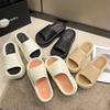 Summer New Women's Slippers Summer One-word Non-slip Two-color Thick-bottomed Fashion Women's Beach Slippers Versatile