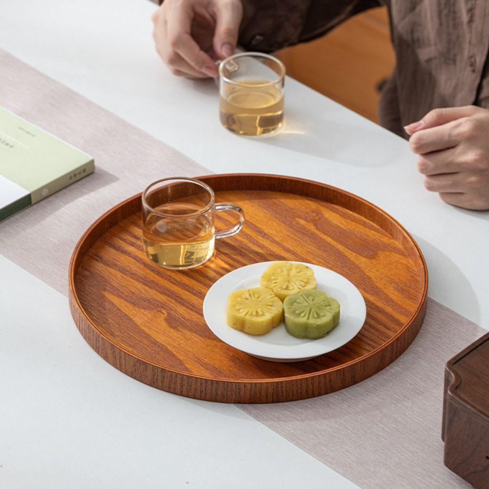 Simple Decorative Tray Natural Storage Tray Sundries Organizer Snack Plate  Desktop Display