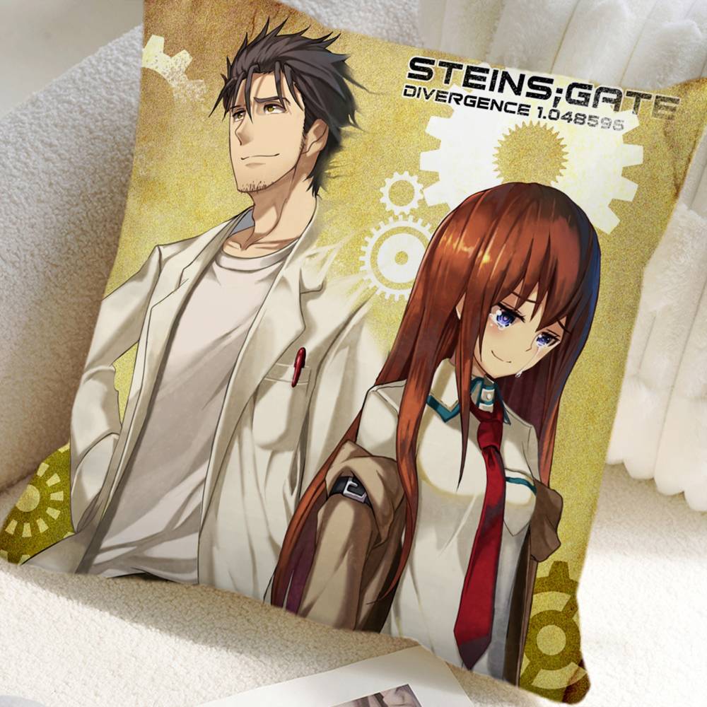 Аниме Steins Gate Наволочка Квадратная Подушка Спальня Диван Отдых Комфортная Подушка Автомобиль Домашний Декор