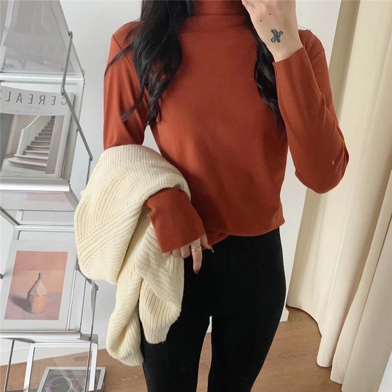 Женская рубашка с полуворотом из немецкого бархата, осень/зима, 12 цветов, отделка Fairy Wood Ear, начес и утолщение для тепла