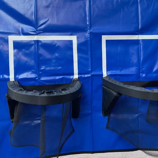 Баскетбольное кольцо для батута Крепление для батута для помещений и улицы Двойное баскетбольное кольцо с 4 мячами Насос Баскетбольная корзина для батута Игровые аксессуары