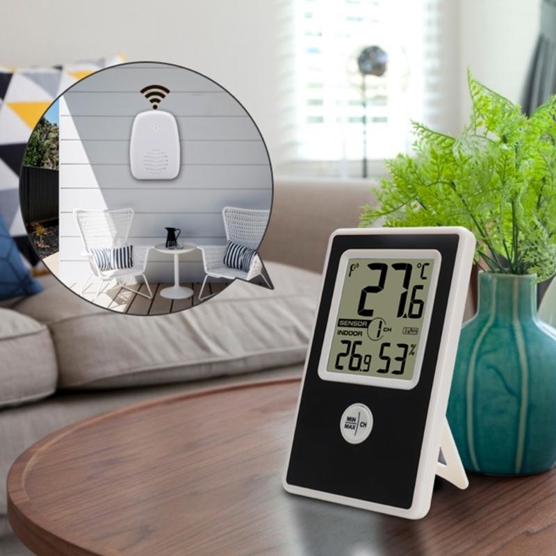 Беспроводной крытый и наружный термометр гигрометр цифровой легко читаемый датчик для дома спальни офиса монитор оборудование тоже