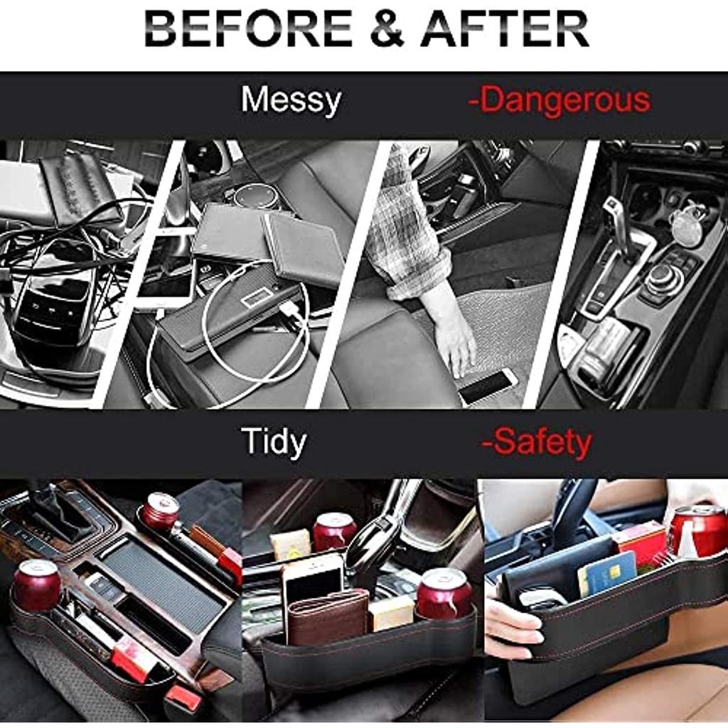 Наполнитель зазора в автомобильном сиденье, 2 упаковки, многофункциональный органайзер для автомобильного сиденья с подстаканником, боковой органайзер для автомобильной консоли для мобильных телефонов, кошельки, ключи, монеты, карты Passe