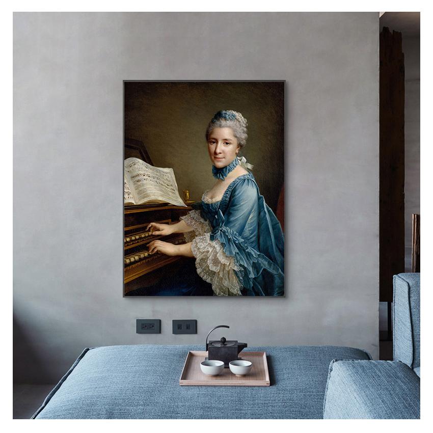 Piano Girls Canvas Posters and Prints Figure Creative Wall Pictures for Living Room Decoration Cartoon Cat Painting Art