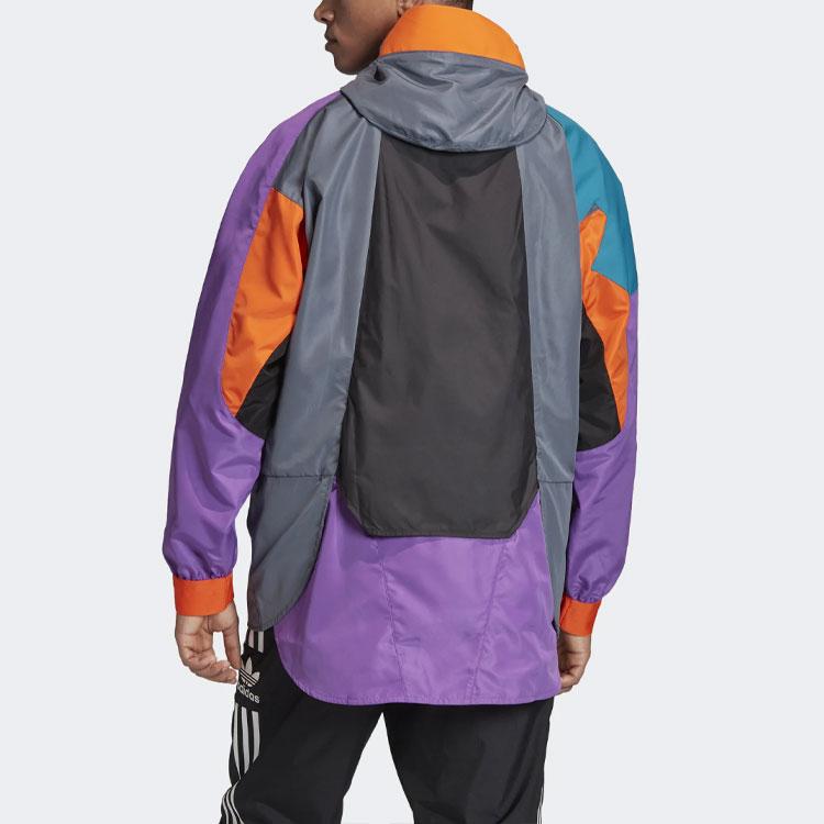 Adidas Оригинальные трилистники WB Karkaj Colorblock Ретро спортивная куртка Мужские куртки Бирюзово-серый FM3693