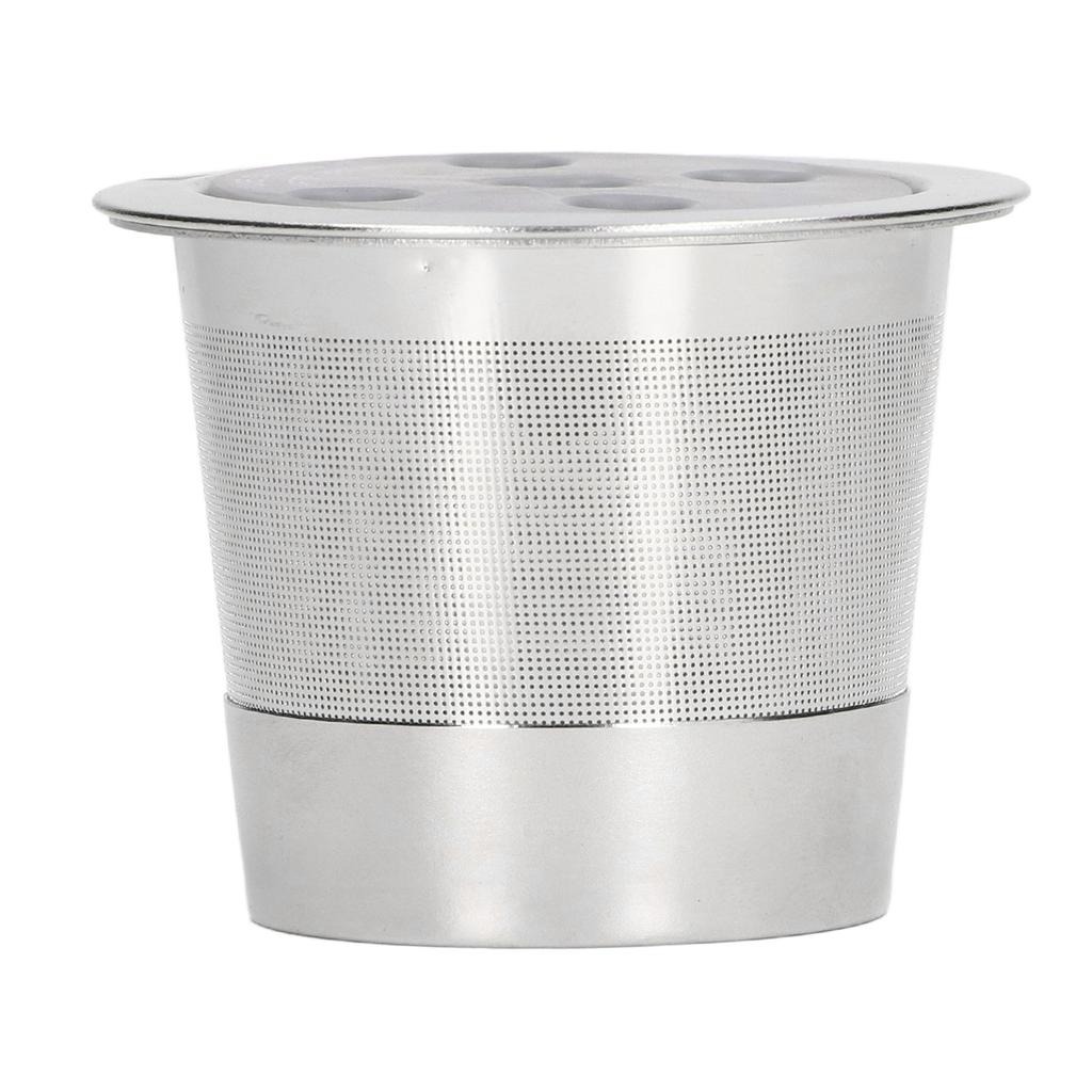 5 Hole Reusable Coffee Pod Filter Stainless Steel Refillable Coffee Powder Filter with Brush Spoon
