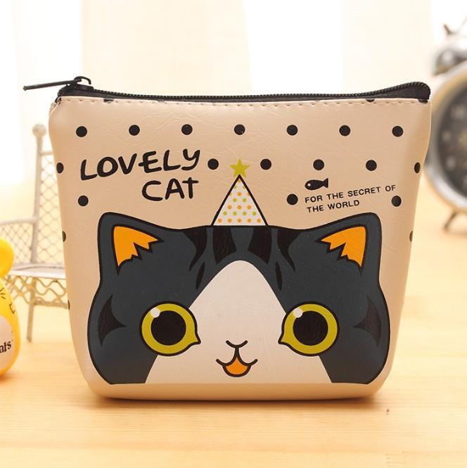 Cute Cartoon Animal Women Girls Coin Purse Leather Zipper Small Wallet Coin Bag Purse Kids Gift Candy Color Coin Purses Pouch