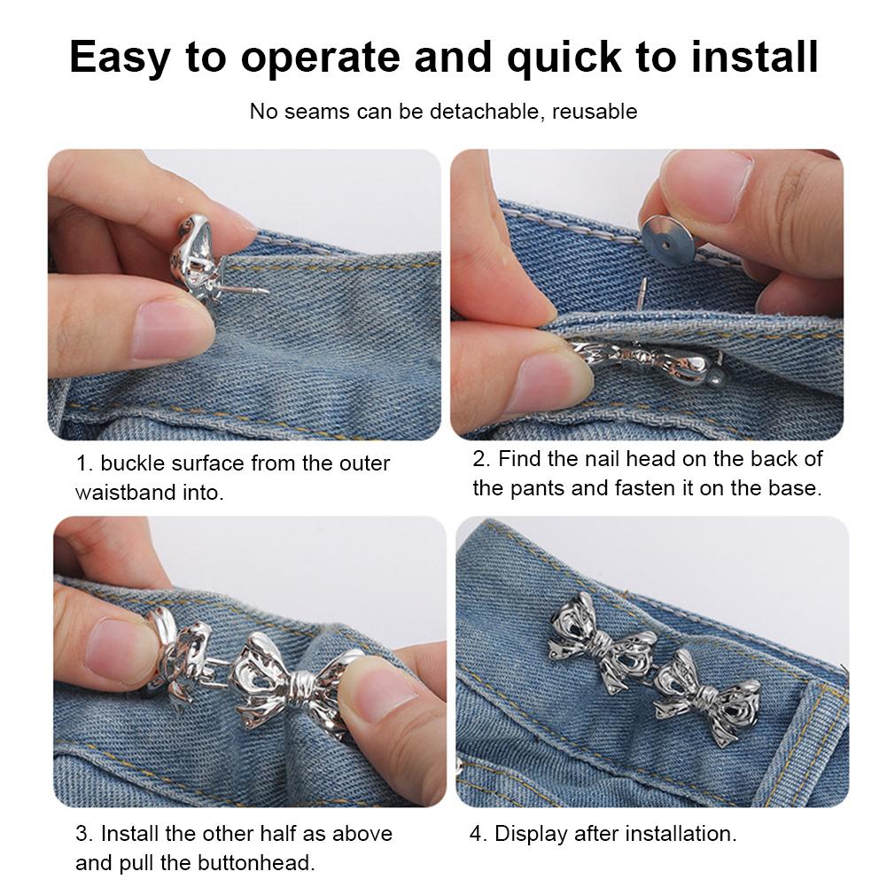 Двойной бант на талии, пряжка, съемная, не требующая сшивания, пуговица, универсальная застежка, пряжка, юбка, брюки, аксессуары для одежды своими руками