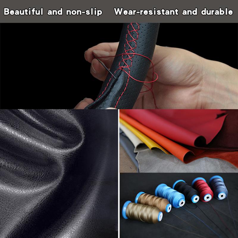 Car Steering Wheel Braid Cover Leather 100% Fit For Suzuki Baleno 2016 2017- Alivio 2015- Steering Wrap