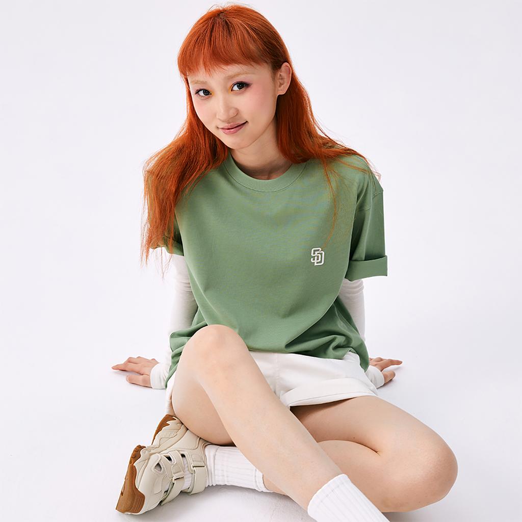 Новая Базовая Коллекция MLB Сан-Диего Падрес SS25 Футболка Унисекс Зеленая 3ATSB0253-13KAM