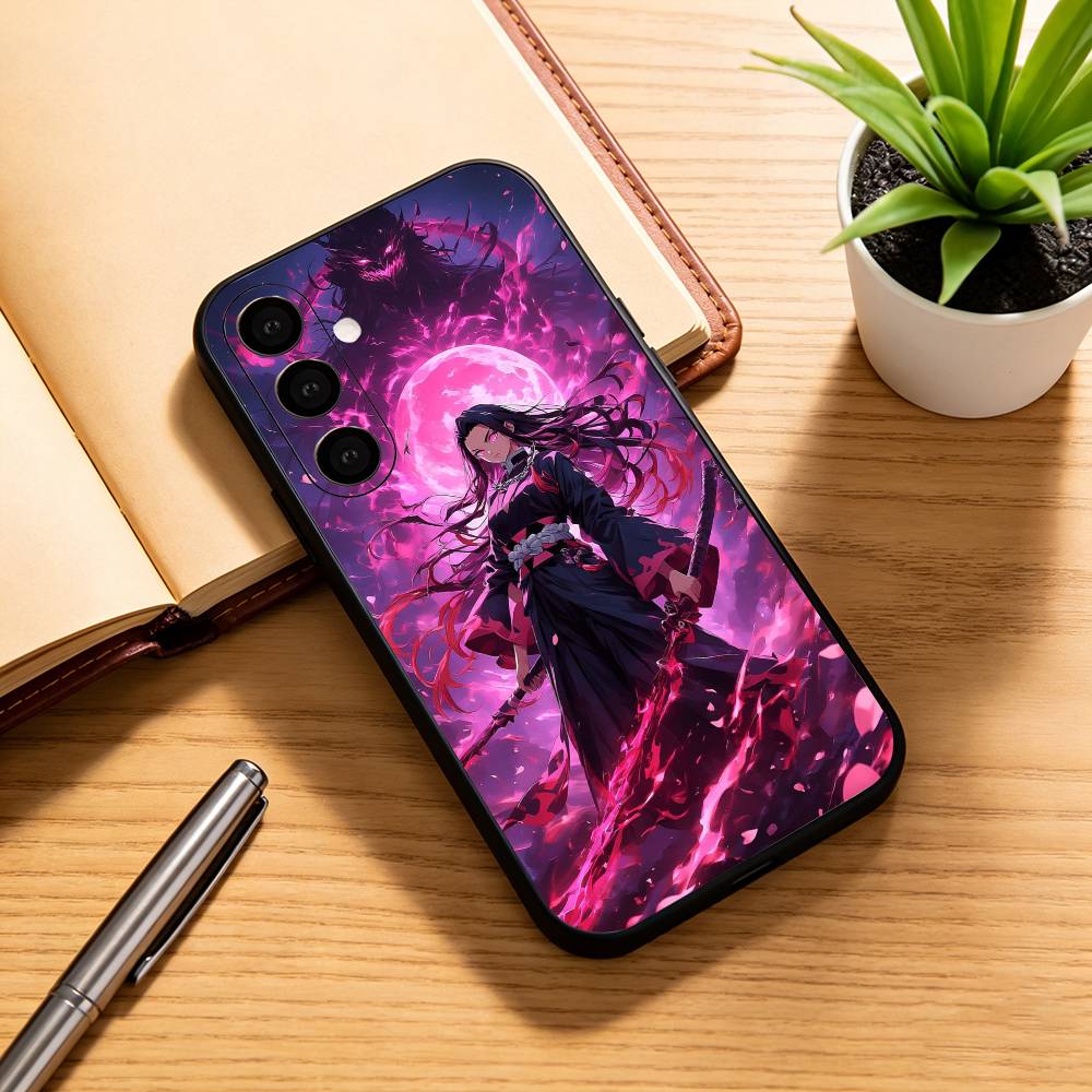 Demon Slayer Tanjiro Nezuko  Phone Case Black Silicone Soft For Samsung Galaxy A73,A72,A71,A70,A53,A52,A51