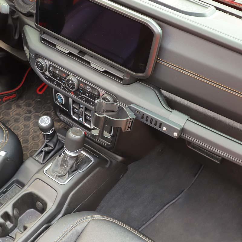 Автомобильный металлический кронштейн для второго пилота с ручкой для чашки воды, опорная подставка для Jeep Wrangler JL для JT Gladiator 2024 Up, аксессуары для салона автомобиля