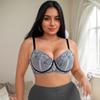 European and American Sexy Lace Bra Plus Plus Size Underwear Women's Adjustable Soft Steel Ring Push-up Bra