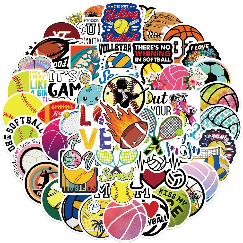 50 Ball Sports Collection Stickers Personalized Decoration Suitcase Notebook Waterproof Removable Glue Without Repeated Stickers