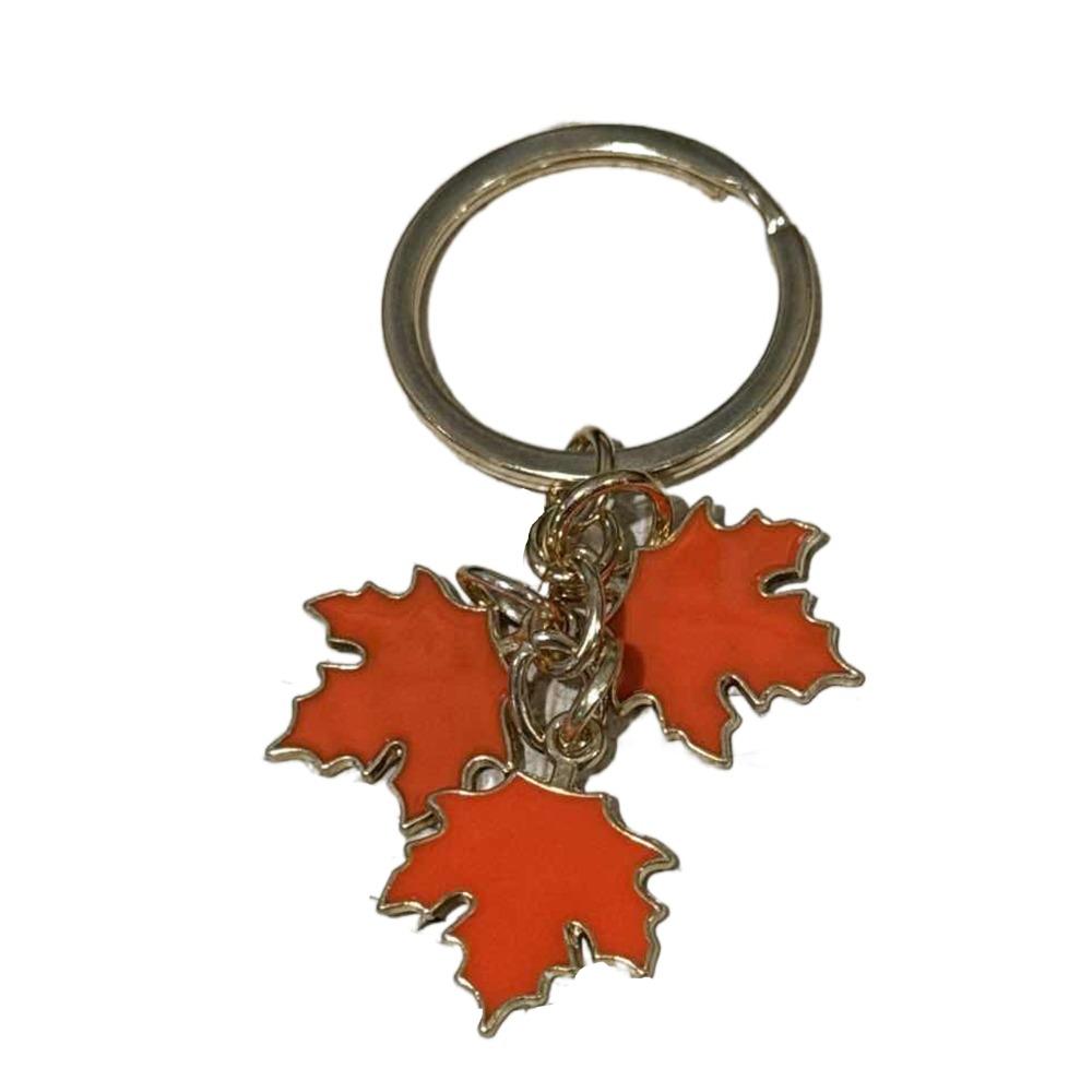 Maple Leaf Maple Leaf Keychain with Pearl Lanyard Leaf Metal Keyring Enamel Plant Key Rings  Women