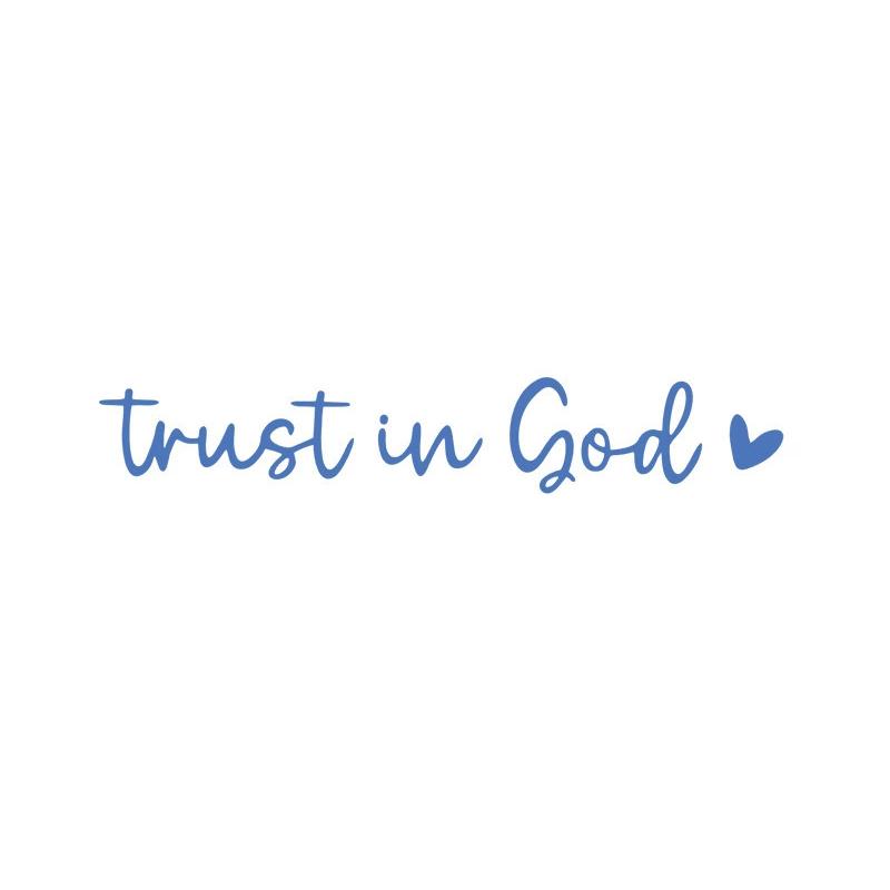 Trust In God Heart Car Rear View Mirror Sticker Decal Faith Bible Verse Christian Church Auto Vehicle Bumper Decor