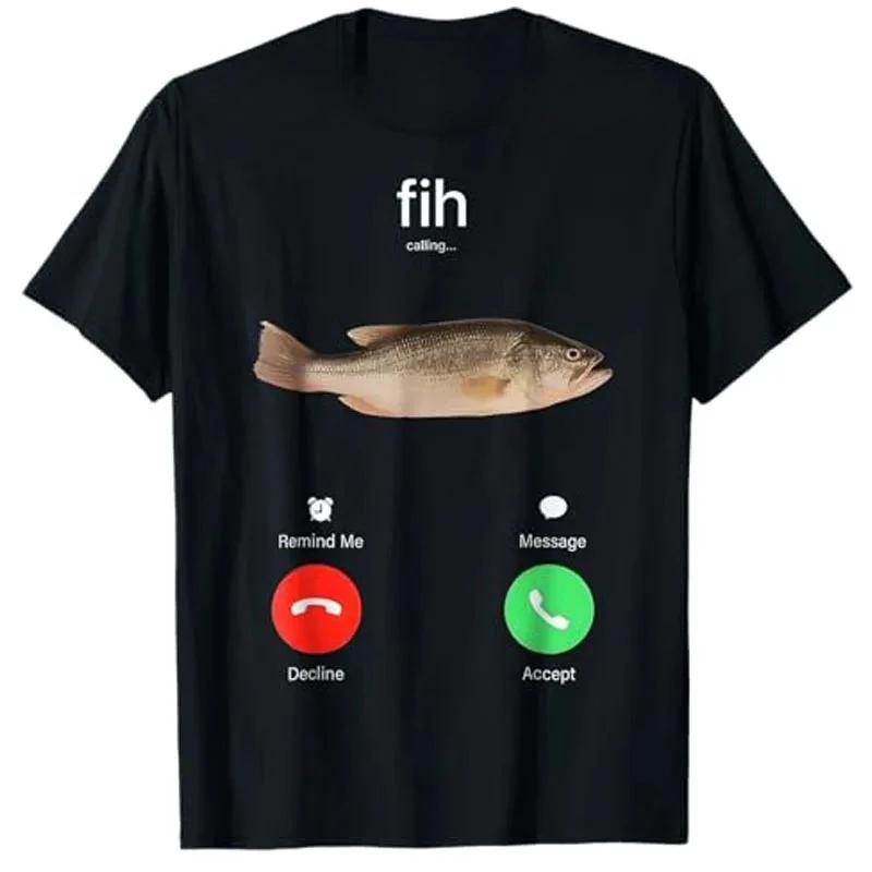 Camiseta de pescado traje gráfico divertido de Fishmanblusas de manga corta llamada Fihrecordatorio de mí mensaje