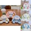 Adorable Plush Bunny Keychain Soft Cartoon Rabbit Bag Charm Doll With Pp Cotton Filling